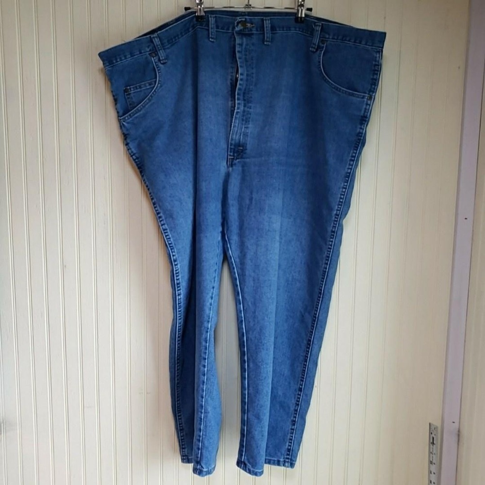 Wrangler Rugged Wear Jeans Mens 56x28 Blue Relaxed Fit Straight Denim Pants